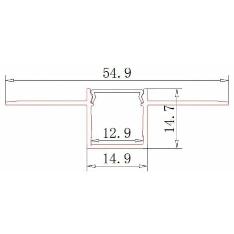 Profilé Aluminium Encastrable 1m Pour Ruban LED Couvercle Blanc – Image 3