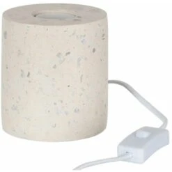 Paris Prix - Pied De Lampe En Ciment Yana 11cm Blanc