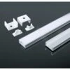V-TAC Profilé Aluminium Couleur Argent Pour Bande LED (L Max : 12.4mm) Couverture Satinée 2000 X 17.4 X 7mm