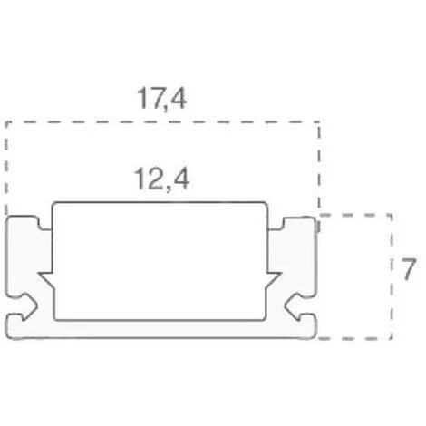 V-TAC Profilé Aluminium Couleur Argent Pour Bande LED (L Max : 12.4mm) Couverture Satinée 2000 X 17.4 X 7mm – Image 3