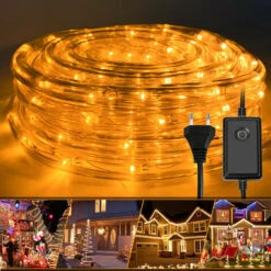 Randaco Tube Lumineux LED Extérieur/Intérieur Éclairage Tube Lumineux Chaîne Lumineuse 20M Jaune