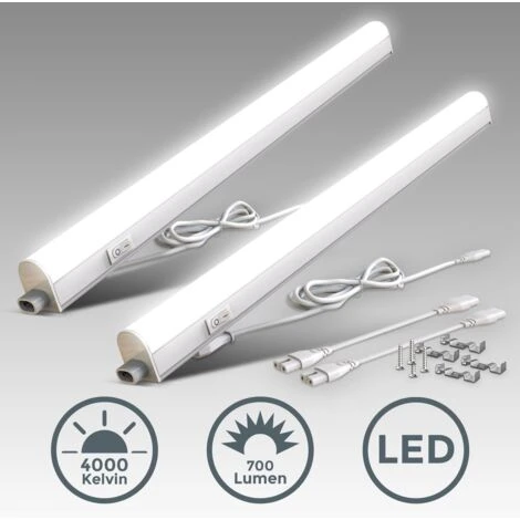 B.K.Licht Lot De 2 Réglettes LED Pour Cuisine Et Atelier, Platine LED 8W, Longueur 573 Mm, 700 Lm, Lumière Blanche Neutre 4000K – Image 2