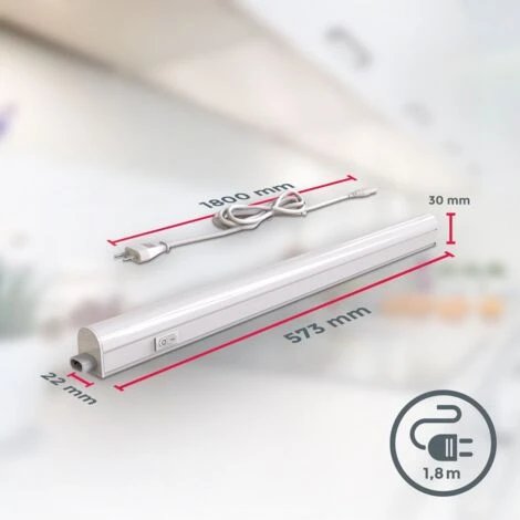 B.K.Licht Lot De 2 Réglettes LED Pour Cuisine Et Atelier, Platine LED 8W, Longueur 573 Mm, 700 Lm, Lumière Blanche Neutre 4000K – Image 5