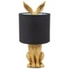 Lampe Lapin Doré Abat-jour Noir