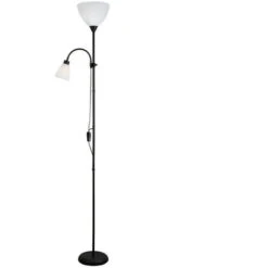 Lampadaire Liseuse Betty 2 Abat Jours ABS Piétement Métal L 20 X L 20 X H 176 Cm INTERNATIONAL DESIGN