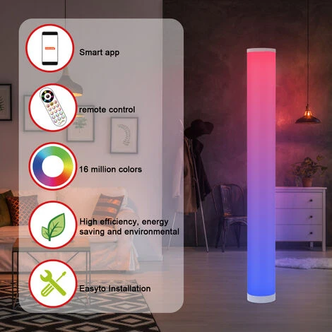 2pcs Lampadaire Sur Pied RGB - Lampe Salon LED APP Contrôle Télécommande Musique Synchronisation 104cm Lampe Créatif – Image 2
