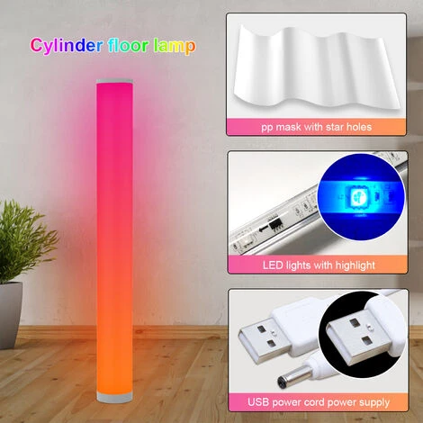 2pcs Lampadaire Sur Pied RGB - Lampe Salon LED APP Contrôle Télécommande Musique Synchronisation 104cm Lampe Créatif – Image 3