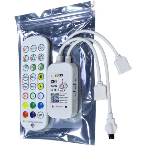 Déstockage 24 Touches Télécommande IR Et Blanc IR Contrôleur Blutooth Pour RGB LED Bande 5050 SMD Ruban Lumineuse – Image 5