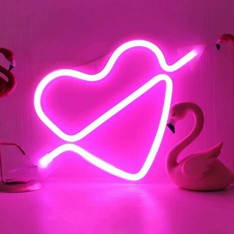 DENUOTOP Lampes D'ambiance Cupid Néon Enseignes Cupidon Lumineuses Décoration Murale, Batterie Et USB Alimenté Rose Cupidon Néons Applique Murale Intérieur Luminaires Pour Chambre, Saint Valentin, Éc – Image 5