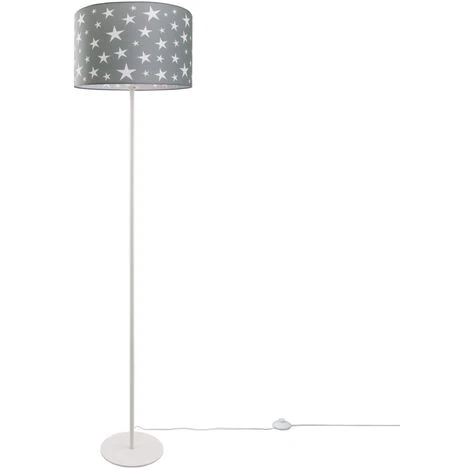 Paco Home Lampe Pour Enfant Lampadaire Chambre D'enfant, Motif étoiles, Lampadaire E27 Un Pied Blanc, Taupe (Ø38 Cm)