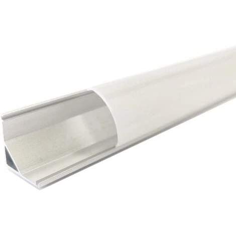 Profilé Aluminium Angle 1m Pour Ruban LED Couvercle Blanc Opaque - SILAMP