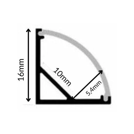 Profilé Aluminium Angle 1m Pour Ruban LED Couvercle Blanc Opaque - SILAMP – Image 2
