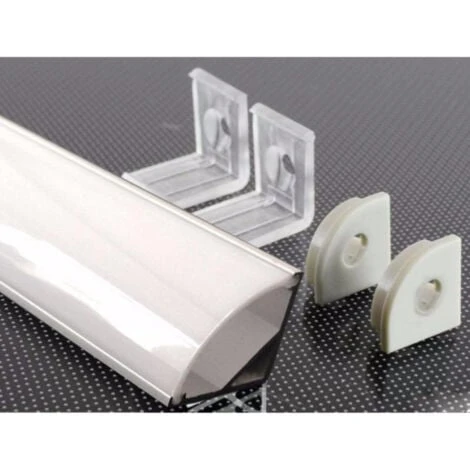 Profilé Aluminium Angle 1m Pour Ruban LED Couvercle Blanc Opaque - SILAMP – Image 5