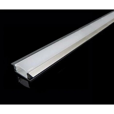 Profilé Aluminium Encastré 1m Pour Ruban LED Couvercle Blanc Opaque - SILAMP