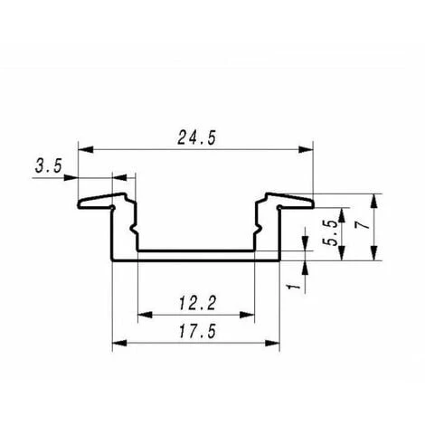 Profilé Aluminium Encastré 1m Pour Ruban LED Couvercle Blanc Opaque - SILAMP – Image 2