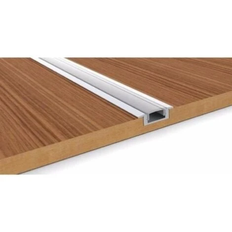 Profilé Aluminium Encastré 1m Pour Ruban LED Couvercle Blanc Opaque - SILAMP – Image 3