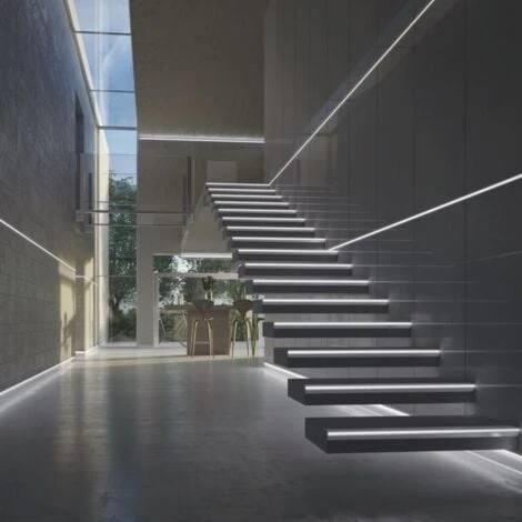 Profilé Aluminium Encastré 1m Pour Ruban LED Couvercle Blanc Opaque - SILAMP – Image 4