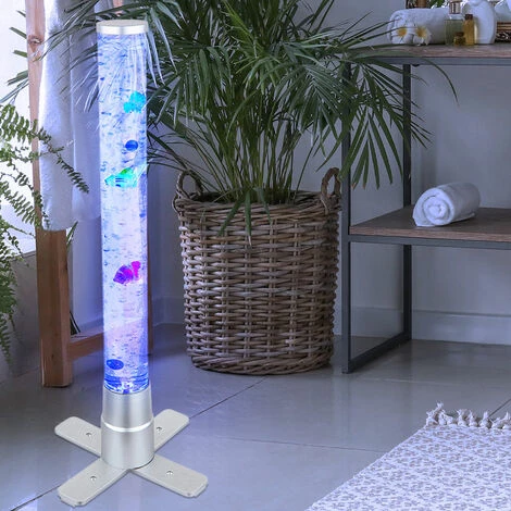 Colonne D'eau à Changement De Couleur Colonne à Bulles Salon, Halls De Décoration, LED RVB Avec 3 Poissons Et 2 Boules Lxlxh 24,6x24,6x61,1cm – Image 4
