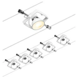 Spots Sur Câble Tendu Kit Mac 2 WIRE Sans Ampoules Paulmann - Leds - Blanc Dépoli - 5X10W - 230/12 V
