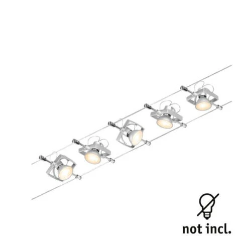 Spots Sur Câble Tendu Kit Mac 2 WIRE Sans Ampoules Paulmann - Leds - Chromé Mat - 5X10W - 230/12 V – Image 2