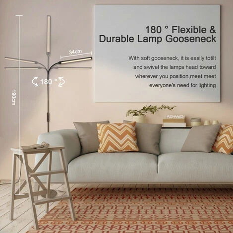 Randaco 9W Lampadaire Lampadaire LED Cou Flexible Uplighter Salon Bureau Dimmable – Image 4