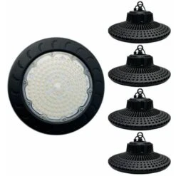 Suspension Industrielle HighBay UFO 150W IP65 NOIR (Pack De 5) -