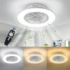 Froadp Ventilateurs De Plafond Avec Lampe Intégrée Telecommande Et Lumière Gradable Moderne Ventilateur Silencieux Avec LED Lumières Pour Éclairage Salon Chambre Salle à Manger (36W, Blanc)