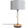 Paco Home Lampadaire Salon Abat-Jour Tissu Lampe À Poser Textile E27 Veilleuse Gris (Ø28cm), Lampe De Table - Noir