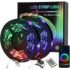 Ruban LED, 10M WIFI Bluetooth Bande LED RGB 12V, Led Ruban Lumineuse Flexible Multicolore Auto-adhésif Avec Télécommande 24 Touches, Pour Maison, Cuisine, Noël, TV, Chambre Décoration