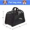 Soft Pet Carrier Airline Approved Soft Side Pet Travel Carrying Sac à Main Compatibilité Sous Le Siège, Noir + Bol