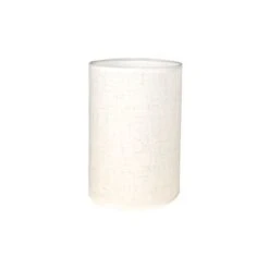 MINKUROW Abat-Jour Cylindrique Tissu En Lin Fait À La Main, Pour Lampe De Table, Suspension, Lampadaire (Blanc, Diamètre 14 Cm X Hauteur 20 Cm)