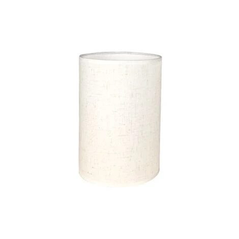MINKUROW Abat-Jour Cylindrique Tissu En Lin Fait À La Main, Pour Lampe De Table, Suspension, Lampadaire (Blanc, Diamètre 14 Cm X Hauteur 20 Cm)