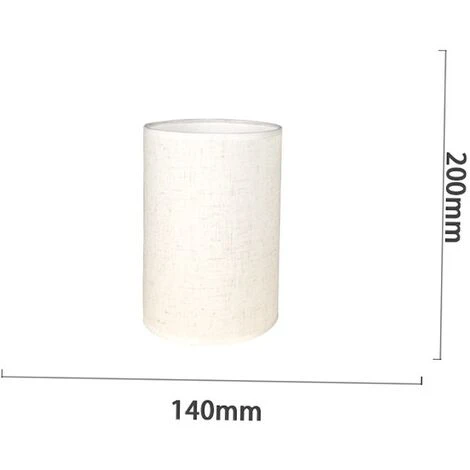 MINKUROW Abat-Jour Cylindrique Tissu En Lin Fait À La Main, Pour Lampe De Table, Suspension, Lampadaire (Blanc, Diamètre 14 Cm X Hauteur 20 Cm) – Image 2