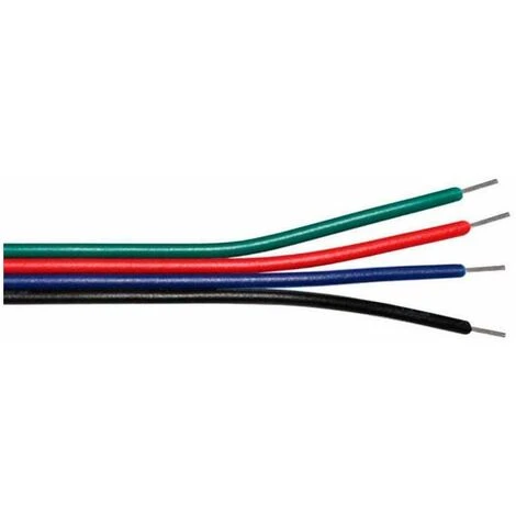 Câble LED RGB Longueur 5 Mètres Alimentation 4 Fils Plat Souple Flexible Nu Bande Bandeau Maison Meuble Cuisine – Image 2