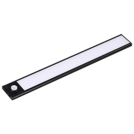 Réglette Lumineuse Rechargeable USB 60cm 2,5W Noire Avec Détecteur De Mouvement - Blanc Neutre 4000K - 5500K - SILAMP