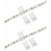 4x Connecteur Rapide Double Droit à 2 Broches Pour Ruban LED Blanc 12V 24V Clip Fixation Raccord Accessoire Finition Eclairage Placard Dressing, Pour Ruban 8mm