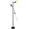 Lampadaire Orientable Lampadaire Lampe De Salon Rétro Lampe De Lecture Lumière Commutable Séparément 2x E27 Douille Sans Ampoules
