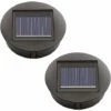 Lot De 2 Lampes Solaires De Rechange Avec LED - Panneau Solaire - Couvercle De Rechange - Pour éclairage Extérieur - Pour Décoration De Jardin