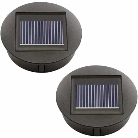 Lot De 2 Lampes Solaires De Rechange Avec LED - Panneau Solaire - Couvercle De Rechange - Pour éclairage Extérieur - Pour Décoration De Jardin