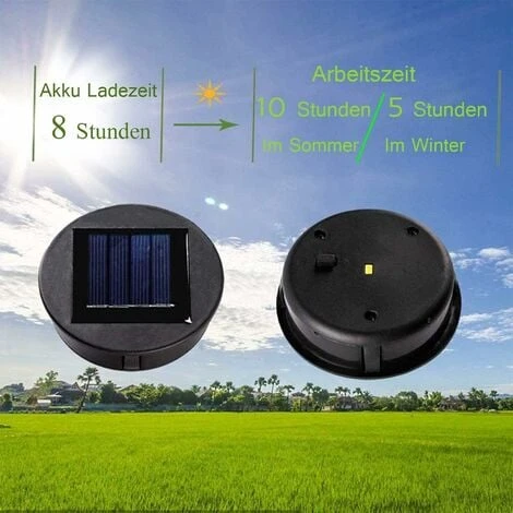 Lot De 2 Lampes Solaires De Rechange Avec LED - Panneau Solaire - Couvercle De Rechange - Pour éclairage Extérieur - Pour Décoration De Jardin – Image 4