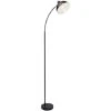 Lampadaire Daron Noir E27 1x Max 40w B: 48cm H: 158cm Ø20cm Avec Interrupteur De La Marche