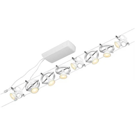 Paulmann Système De Corde Cardan Blanc Matt 8 Taches Sans Ampoules Max. 8xw Gu5,3 Dc 60va – Image 5