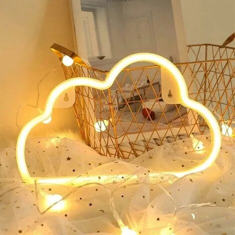 Enseignes Au Néon Nuage, Enseigne Au Néon Pour Décoration Murale, Néons Pour Décoration De Chambre Esthétique, Enseignes Au Néon LED Alimentées Par USB/batterie Pour Chambre, Salon, Noël, Anniversaire