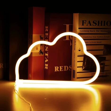 Enseignes Au Néon Nuage, Enseigne Au Néon Pour Décoration Murale, Néons Pour Décoration De Chambre Esthétique, Enseignes Au Néon LED Alimentées Par USB/batterie Pour Chambre, Salon, Noël, Anniversaire – Image 3