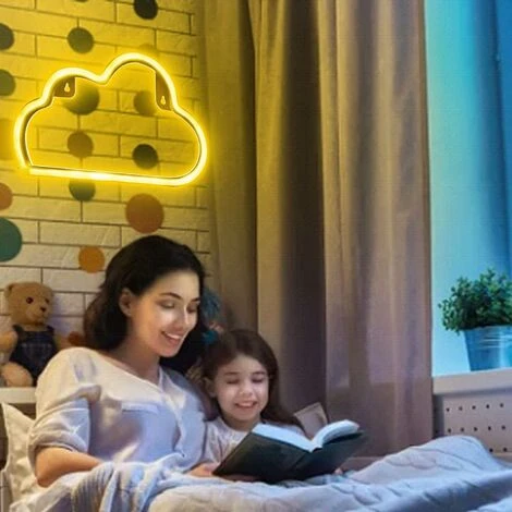 Enseignes Au Néon Nuage, Enseigne Au Néon Pour Décoration Murale, Néons Pour Décoration De Chambre Esthétique, Enseignes Au Néon LED Alimentées Par USB/batterie Pour Chambre, Salon, Noël, Anniversaire – Image 5