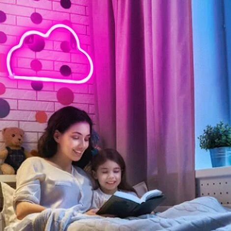 Enseignes Au Néon Nuage, Enseigne Au Néon Pour Décoration Murale, Néons Pour Décoration De Chambre Esthétique, Enseignes Au Néon LED Alimentées Par USB/batterie Pour Chambre, Salon, Noël, Anniversaire – Image 5