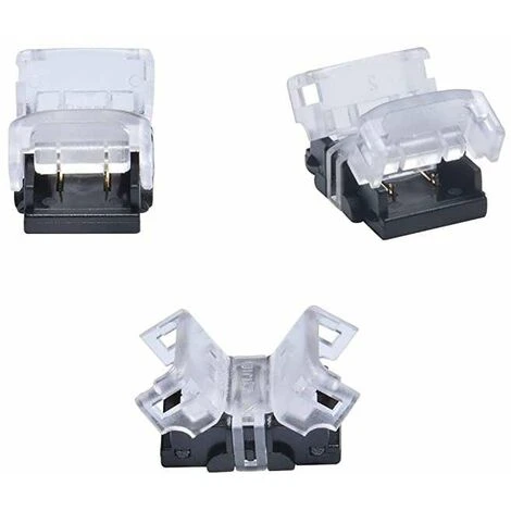 2x Connecteur Coupleur Rapide De Bandes LED Monochromes 8mm Sans Soudure Borne Câble Lumière Adaptateur Bande Lumineuse Pratique Ruban Hippo – Image 2