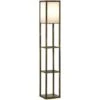 HOMCOM Lampadaire étagère Lampe étagère 26L X 26l X 160H Cm 3 étagères 4 Niveaux MDF Aspect Bois Vieilli