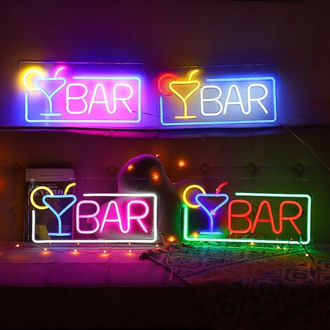 1pc Neon LED Bar Néon Lettre Art Mural Enseigne Lumineuse Jolie Lampe Néon Pour Bar Club Party Deco Cadeau Décoration Fête,4222cm – Image 2