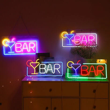 1pc Neon LED Bar Néon Lettre Art Mural Enseigne Lumineuse Jolie Lampe Néon Pour Bar Club Party Deco Cadeau Décoration Fête,4222cm – Image 3